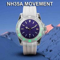 Wholesale Acryl mm Case Mod Watches Transparent Man Woman Nh35 Movement Automatic Green Full Light Turn Ring Rubber Chassis Reloj