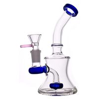 Wholesale Recycler Bongs Flower Decor Chamber Oil Dab Rig Hand Blown Cone Base Glass Water Pipes mm tobacco Bowl Hookah Pipes