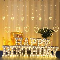 Wholesale Novelty Items DIY Letter Symbol Sign Heart Lighting Plastic Vintage LED Lights For Valentine s Day Wedding Marriage Party Holiday Decoration