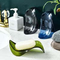 Wholesale Streamlined Design Soap Dish Vanity Soap Drain Rack Bathroom Storage Organizer Transparent Creative Home Accessories