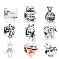 Wholesale Memnon Jewelry Sterling Silver Rob Bot Charms African Elephant Ducky Giraffe Charm Happy Mother s Day Heart Beads Mega cheer Bead Fit Pandora Style Bracelets Diy
