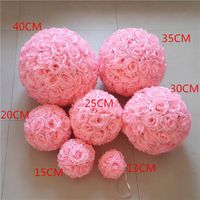 Wholesale Party Decoration inch cm Artificial Roses Flower Ball Christmas Wedding Birthday Hanging DIY Centerpiece Kissing