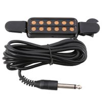 Wholesale 12 hole Acoustic Guitar Sound Hole Pickup P Magnetic Transducer with Tone Volume Controller Audio Cable Guitars Parts Accessories