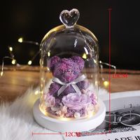 Wholesale Teddy Bear Rose Flowers In Glass Dome Christmas Festival DIY Home Wedding Decoration Birthday Valentine s Day Gifts HWE11260