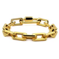 Wholesale Punk Bangle for Women Men Hand Jewelry Lock Heavy Gold Plated Stainls Steel Chain Bracelet Necklace Set