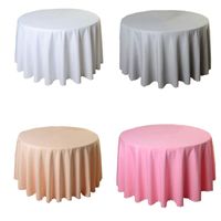 Wholesale Table Cloth Round Tablecloth Wedding White El Cover Overlay Tapetes Nappe Mariage Polyester