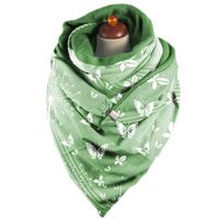 Wholesale Women Winter Thicken Warm Large Triangle Scarf with Adjustable Clip Butterfly Printed Solid Color Shawl Wrap Snood Cold B