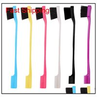 Wholesale Brushes Beauty Double Sided Edge Control Comb Styling Tool Hair Toothbrush Style Eyebrow Brush Ship Pgnj C1Alk