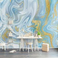 Wholesale Custom Any Size Murals Wallpaper D Embossed Blue Texture Marble Wall Papers Fashion Luxury Line Living Room TV Sofa Home Decor