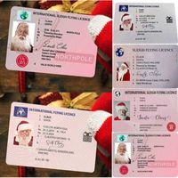 Wholesale Creative Santa Claus Flight License Christmas Eve Driving Licence Christmas Gifts For Children Kids Christmas Tree Decoration Y0913