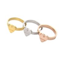 Wholesale 2021 Top Polished Extravagant Simple heart Love Ring Gold Silver Rose Colors Titanium Steel Couple Rings Fashion Women Designer Jewelry Lady Party Gifts