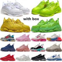 Wholesale Newest Crystal Bottom Balencaiga W triples Women Mens Casual Shoes Dad Platform Trainers Sneaker Designer Flat Sneakers Size
