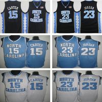 Wholesale 15 Vince Carter UNC Jersey North Carolina Blue White Stitched NCAA College Basketball Jerseys Embroidery shorts suit