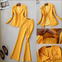 Wholesale European and American fashion women s suits spring professional commuter lady jacket Slim micro horn pants set