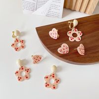 Wholesale Stud Girl Earrings Summer Flowers Lovely Soft Sister Hearts Without Ear Pierced Clip Accessories