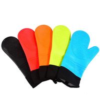 Wholesale Long Silicone Oven Mitt Heat Resistant Pot Holders Food Safe Flexible Oven Gloves Non Slip Textured Grip SN5147