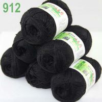 Wholesale Sale Balls x gr Soft Baby Natural Smooth Bamboo Cotton Yarn Hand Crochet Scarves Wrap Shawl Hobbies Knitting Black