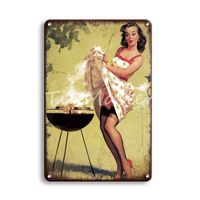 Wholesale Vintage Sexy Pin Up Girl Iron Painting Metal Tin Sign Hot Movies Art Poster Retro signs Wall Sweet Home Decor Plaques H1110