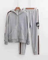 Wholesale fall new fashion digner grey hooded tracksuits US SIZE sweatsuit tops mens training jogging sweat track suits