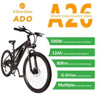 Wholesale EU IN STOCK NO TAX ADO A26 Electric Bike W Inches Fat Tire Ebike Brushless Motor Foldable Electrical Bicycle V Ah Lithium Ion Battery E bike