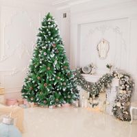 Wholesale Christmas Decorations Bonnlo ft Pvc Pointed White Spray Pine Cone Tree