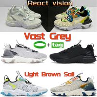 Wholesale Classic running shoes react vision mens White Iridecent Honeycomb Phanton Light Brown Sail trainers Triple black GS wor1dwide White sneakers