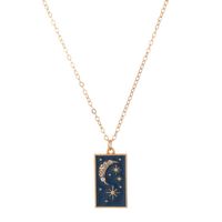 Wholesale New Arrival Copper Zircon Crystal Gold Pendant Necklaces For Women Fashion Moon Star Starry Necklace Choker Custom Jewelry Gift