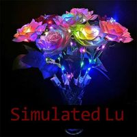 Wholesale LED Luminous Rose Bouquet Night Light Simulation Flowers Lamb Wedding Party Garden Ornament Decoration Valentine Thanksgiving Mother s Day Christmas Gift GG2V934
