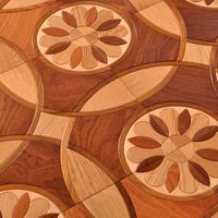 Wholesale Smooth surface finished white oak parquet flooring burma teak hardwood floor medallion inlay marquetry home decoration lucurious villas rugs