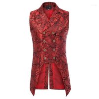 Wholesale Mens Dress Suit Vest Jacquard Double Breasted Tuxedo Waistcoat Jacket Coat Tops1