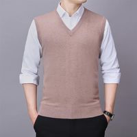 Wholesale Men s Vests Winter Sweater Vest Autumn Fashion Mens Korean Men Business Knitted Oversize XL