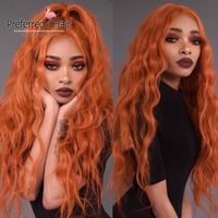 Wholesale Lace Wigs Preferred Orange Pink Loose Wave Wig Pre Plucked Platinum Blonde Front Human Hair Remy Transparent For Women