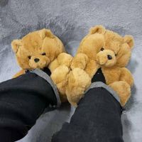 Wholesale 1pairs Boots Selling Custom Stuffed Toy Teddy Plush Bear Slipper House slippers Bedroom women and kids