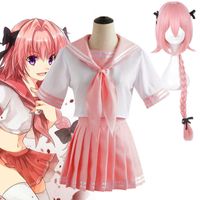 Wholesale Anime Fate Apocrypha Astolfo Cosplay Costumes Japanese Student Girls School Uniforms Halloween Sexy Sailor JK Full Sets Q0821