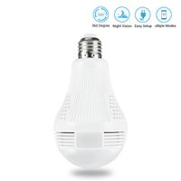 Wholesale Cameras IP Camera Degree LED Light Wireless Home Security WiFi CCTV Fisheye Bulb Lamp Can Used As Baby Monitor