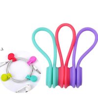 Wholesale Multi function Silicone Magnetic Desk Accessories Wire Cable Organizer Phone Key Cord Clip USB Earphone Clips Data line Storage RRD11357