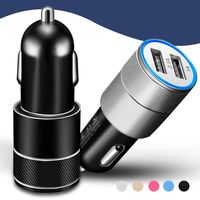 Wholesale Car Charger Mini Dual USB Car Charger Adapter A Double USB Port For iPhone X Plus Samsung Galaxy S4 S5 with Opp Package