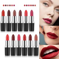 Wholesale EPACK Top Quality New Matte Lipstick Luster Lipsticks Frost Sexy Lips Long Lasting Nude Velvet g Waterproof Sweet Smell With English Name Women Makeup