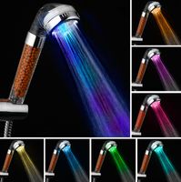 Wholesale LED Temperature Control High Pressure Rainfall Shower SPA Temperature sensing Color Light Water Saving Mineral Filter Showerhead Gift