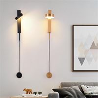 Wholesale Wall Lamp LED Indoor Lamps Rotation Dimming Switch Light Modern Stair Decor Sconce Living Room Golden Luminair
