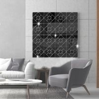 Wholesale Mirrors SET Gold Silver Black D Modern Square Stitching Acrylic Mirror Sticker Living Room And Bathroom Home Decoration Painting
