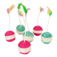 Wholesale Cat Toys Cats Dice Ball Interactive Funny Wearable Feather Chew Sisal Grinding Grinder Toy Kitten Pet Accessories