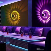 Wholesale RGB Spiral Hole LED Wall Lights Effect Wall Lamp With Remote Controller Colorful For Party Bar Lobby KTV Home Decoration
