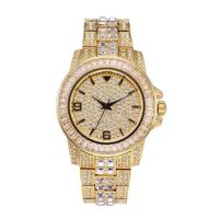 Wholesale New Iced Out Watch Bling Watch Quartz Gold Hip Hop Wrist Watch With Micro Pave Cz Stainls Steel Wristband Clock Hours