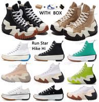 Wholesale 2022 With box womens Run Hike Star Hi Motion Women Casual Shoes British clothing brand joint Jagged Orange Black Motion white High top Classic Thick Converse bottom Canvas Shoe