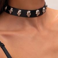 Wholesale Chokers Punk Goth Harajuku Skull Choker Cool Necklace Women Rock Hip Collar Cosplay Sexy Neck Chain Gothic Accessories Kpop Jewelry