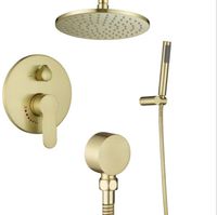 Wholesale Bathroom Shower Heads Dofaso Brass Black Gold Bath Set quot Rianfall Head Faucet Wall Mounted Celling Arm Diverter Mixer