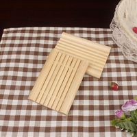 Wholesale 12 cm Wooden Soap Dishes Raft Square Draining Soaps Tray Holder Travel Home Convenient RRA10812