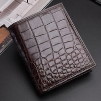 Wholesale Wallets Authentic Real Crocodile Belly Skin Men s Short Purse Small Card Holders Genuine Exotic Alligator Leather Male Bifold Wallet