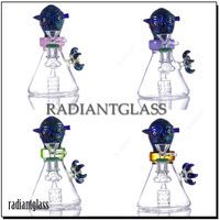 Wholesale 6 inches ghost face bong hookahs dab rig colorful water pipe bongs with mm transparent glass bowl
